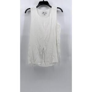 CRISTINA B Women's White Scoop-Neck Sleeveless Top SZ S